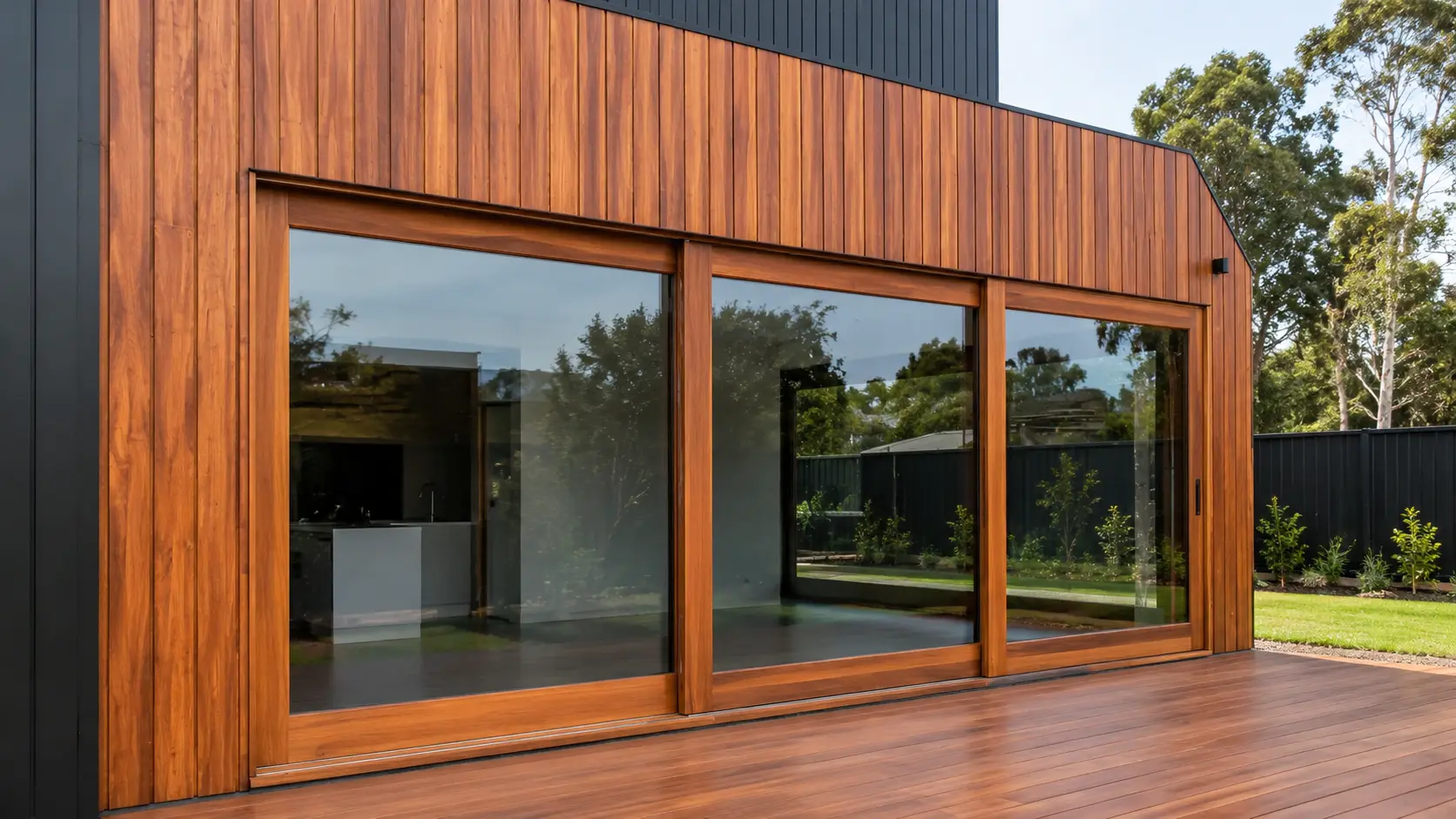 image of outdoor entertaining area with restored timber deck